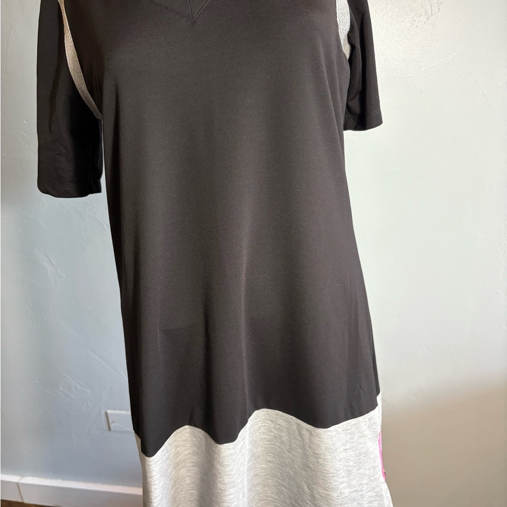 Vecceli Italy Black and Gray Colorblock Dress Size Medium